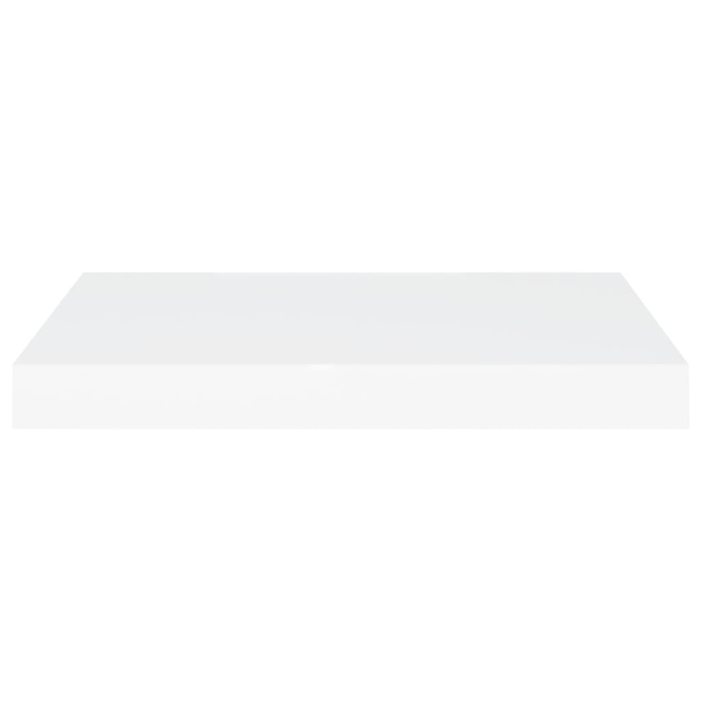 Two white modern minimalist floating wall shelves mounted seamlessly in a contemporary home setting — view 5