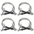 Set of four black rubber tension ropes with silver carabiner hooks on both ends