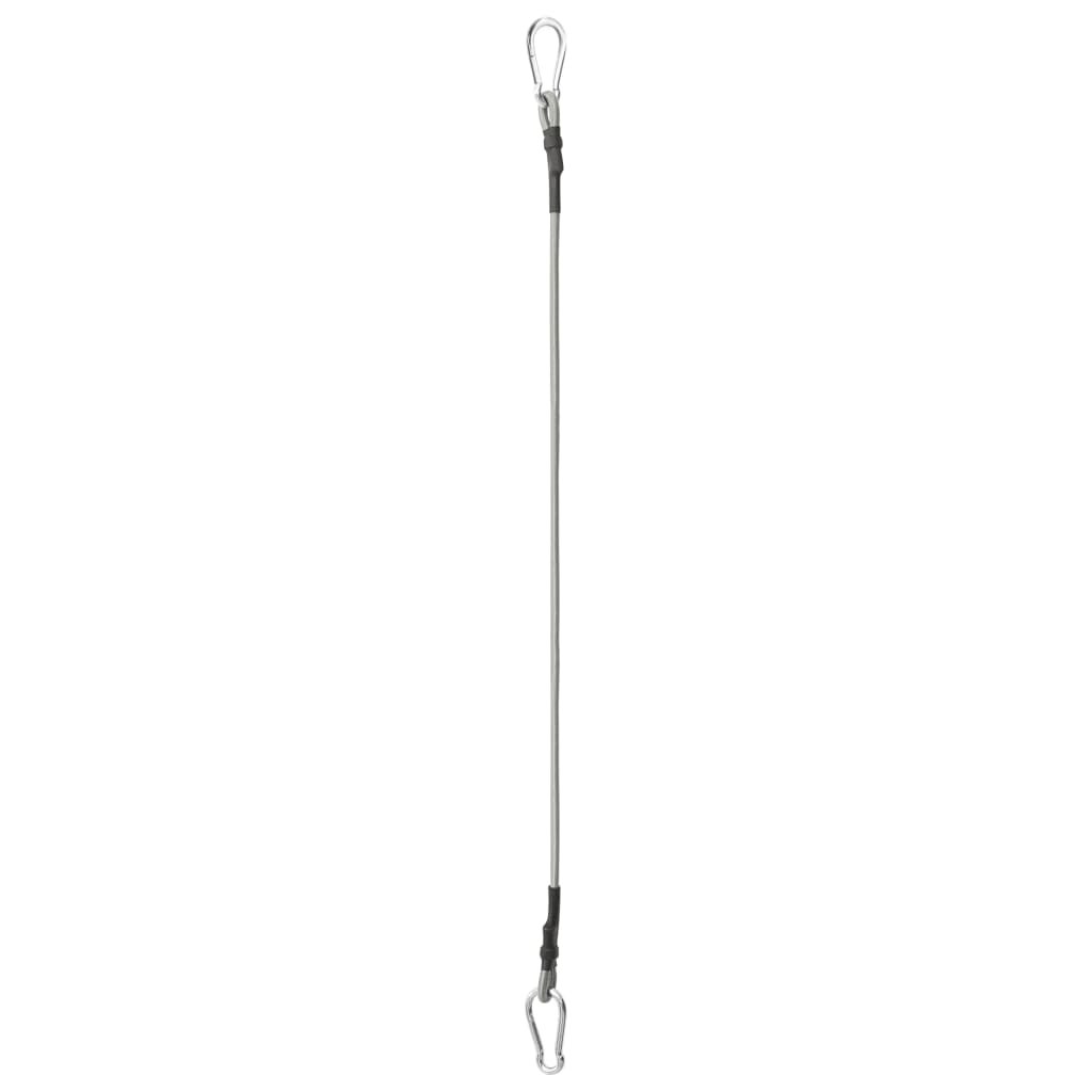 Set of four black rubber tension ropes with silver carabiner hooks on both ends — view 5