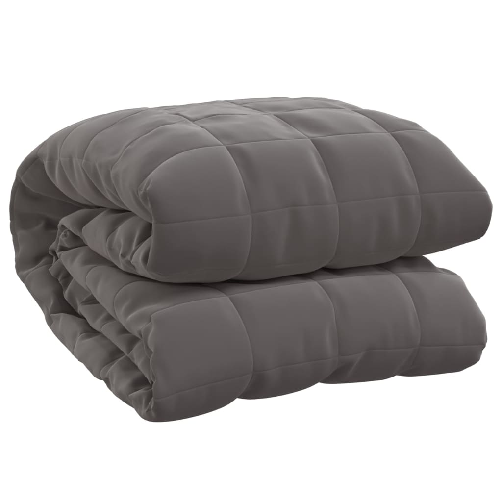 Grey NNEVL 5kg weighted blanket folded showing quilted pockets and soft brushed microfiber fabric texture — view 2