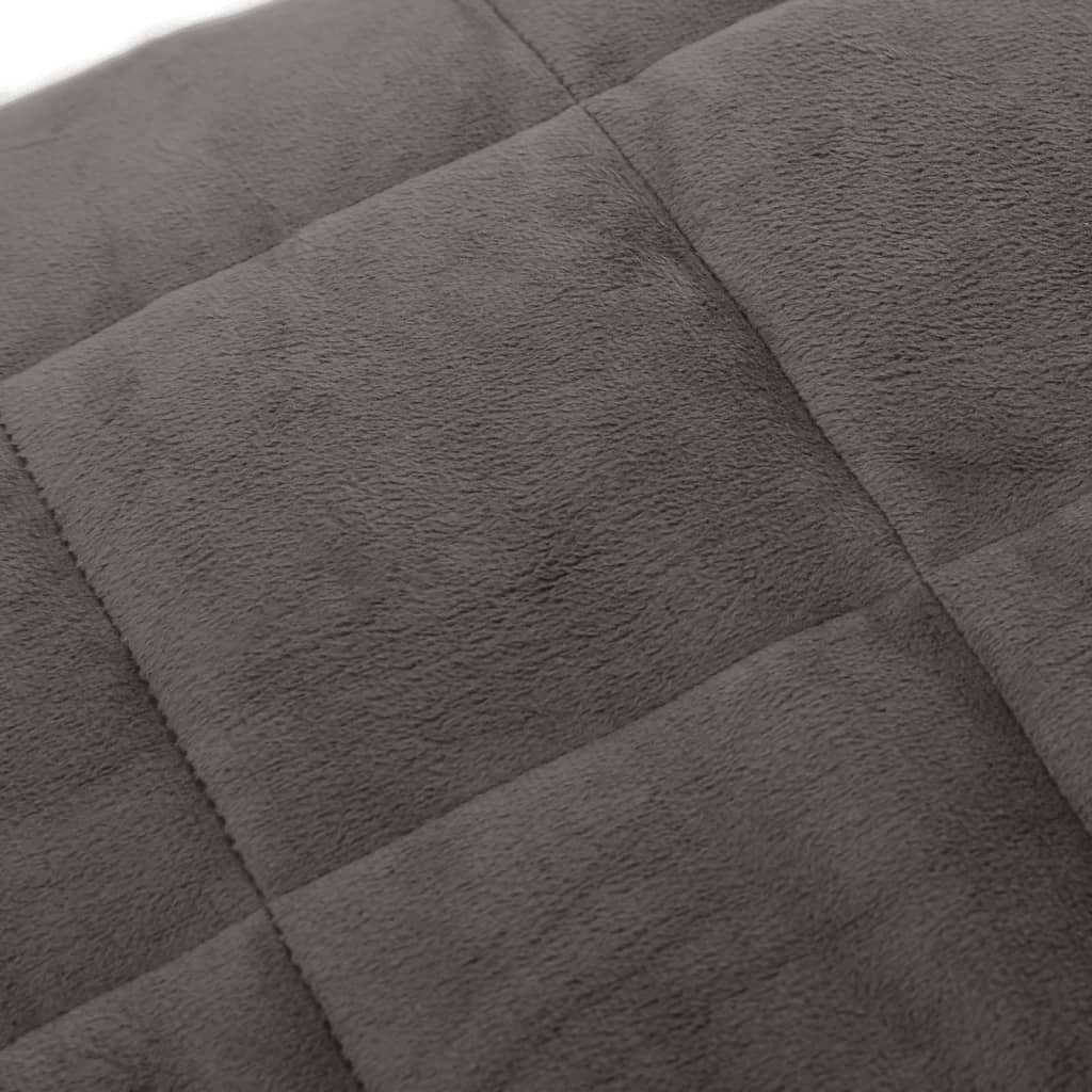 Grey NNEVL 5kg weighted blanket folded showing quilted pockets and soft brushed microfiber fabric texture — view 4