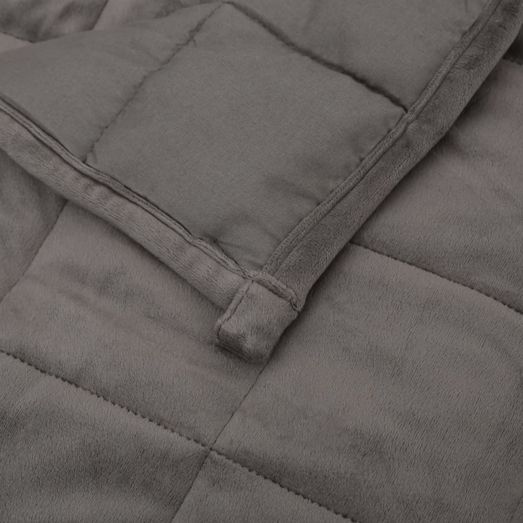 Grey NNEVL 5kg weighted blanket folded showing quilted pockets and soft brushed microfiber fabric texture — view 5