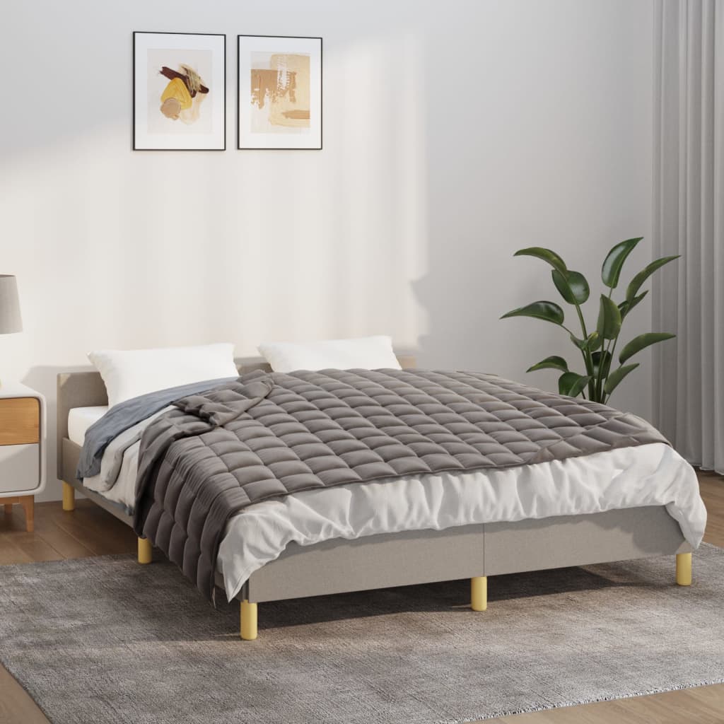 Grey NNEVL 5kg weighted blanket folded showing quilted pockets and soft brushed microfiber fabric texture