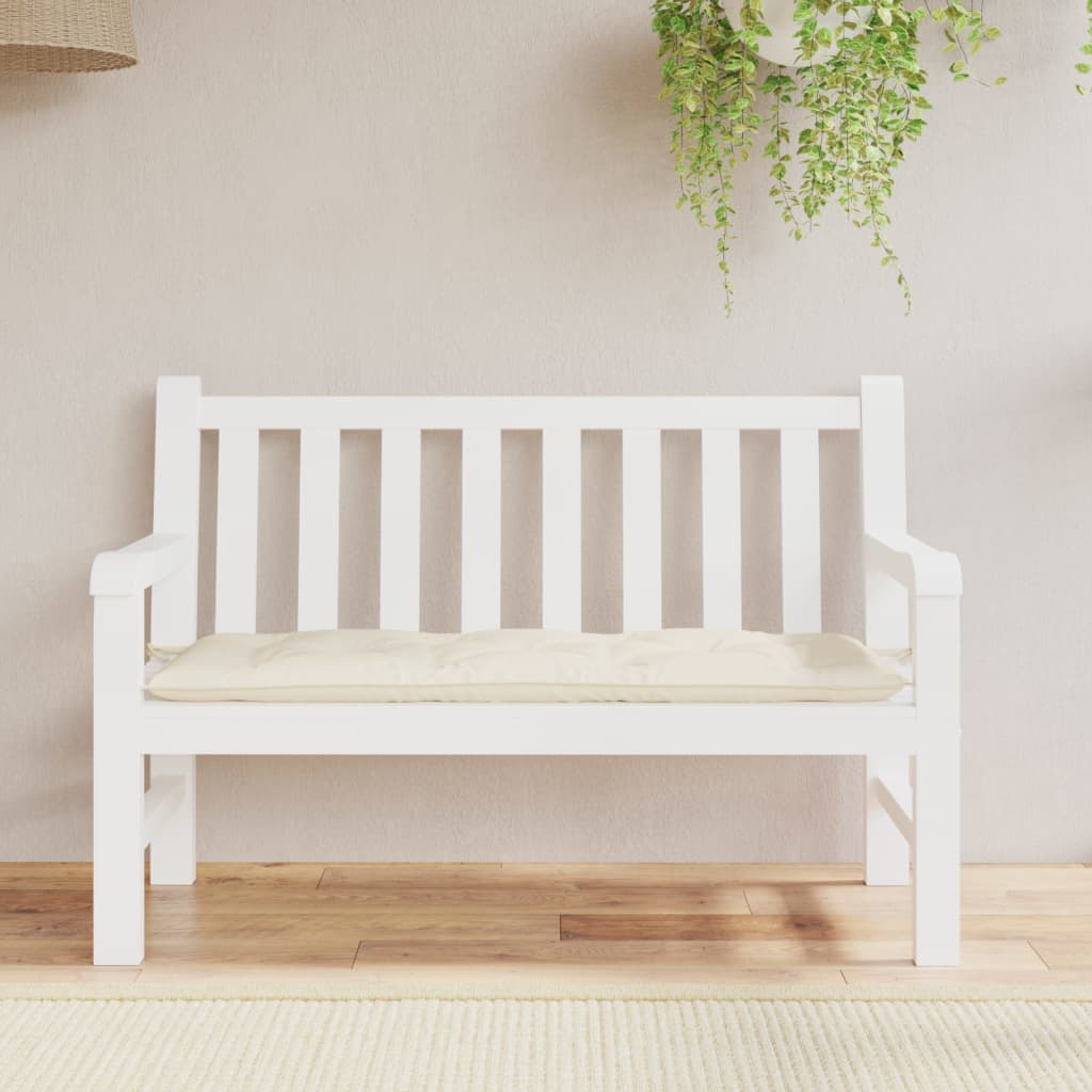Cream Oxford fabric garden bench cushion with non-slip tie ropes for outdoor patio seating — view 3