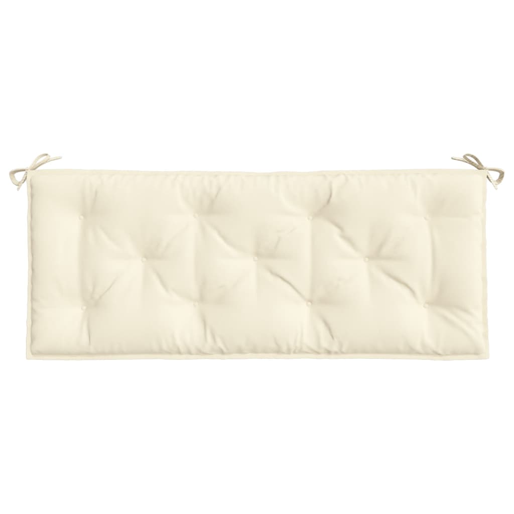 Cream Oxford fabric garden bench cushion with non-slip tie ropes for outdoor patio seating — view 4