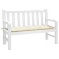 Cream Oxford fabric garden bench cushion with non-slip tie ropes for outdoor patio seating