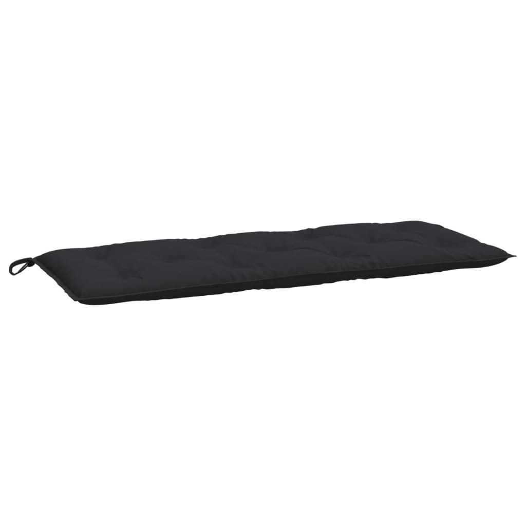 Black water-resistant Oxford fabric garden bench cushion with attachment ropes for outdoor patio — view 2
