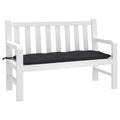 Black water-resistant Oxford fabric garden bench cushion with attachment ropes for outdoor patio