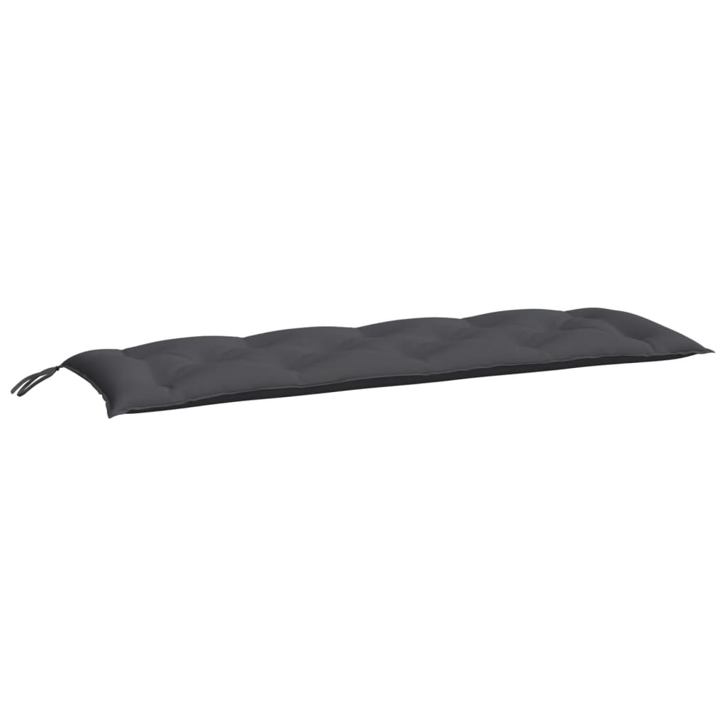Anthracite grey garden bench seat and back cushion set made of water resistant Oxford fabric — view 3