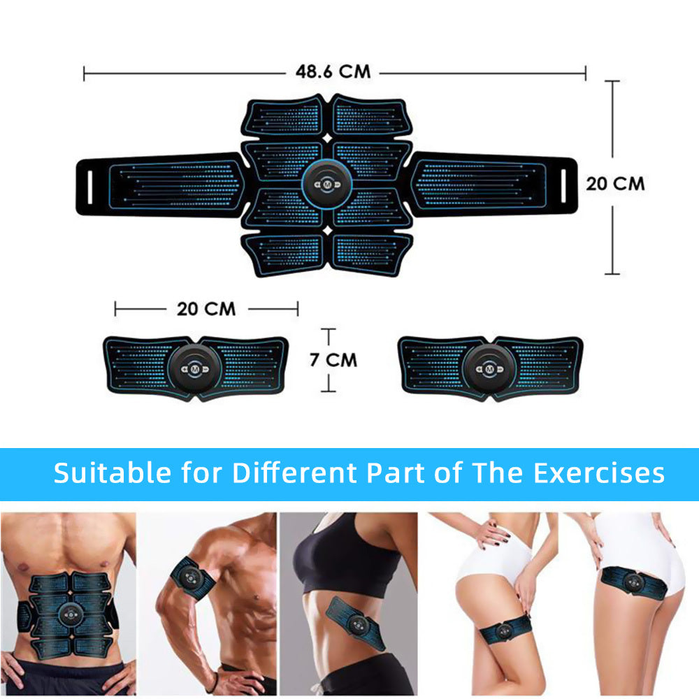 USB rechargeable muscle toner set for abdomen and arms featuring fitness gel pads and control units — view 4