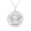 .925 Sterling Silver Diamond Accent Cancer Zodiac Design 18" Pendant Necklace Medallion (K-L Color, I1-I2 Clarity)-0
