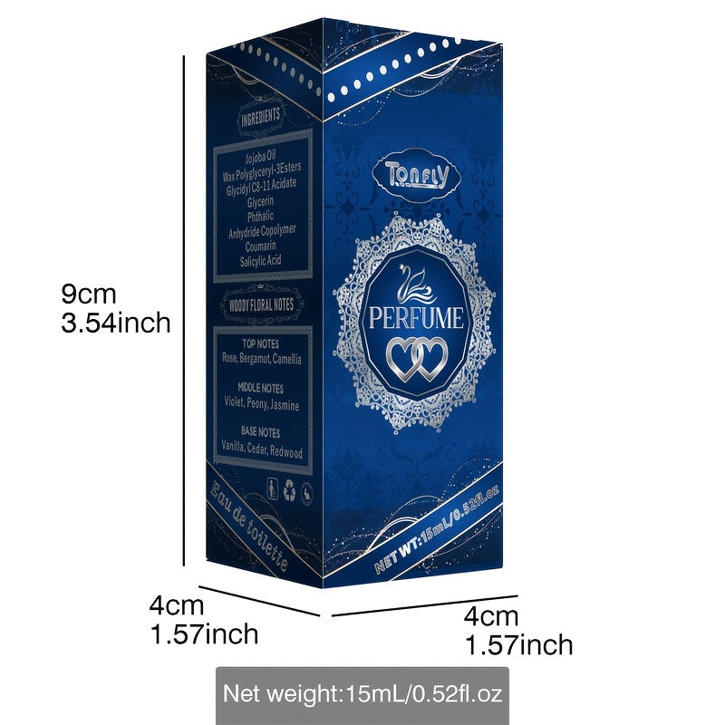 Enchanted Arabian Dreams essential oil perfume in an elegant blue and gold 50ml glass bottle. — view 5