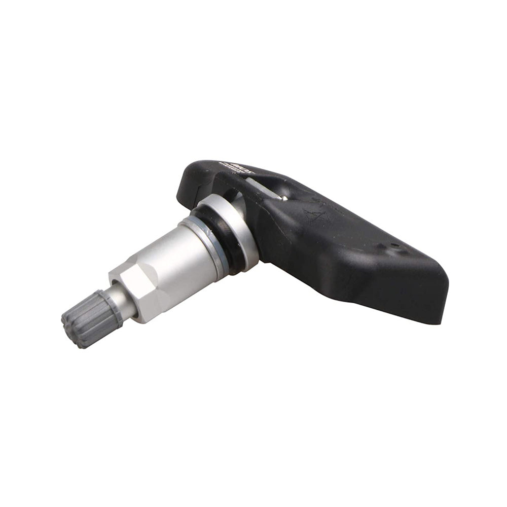 Black tire pressure monitoring sensor with metal valve stem for Jeep and Chrysler vehicles — view 2