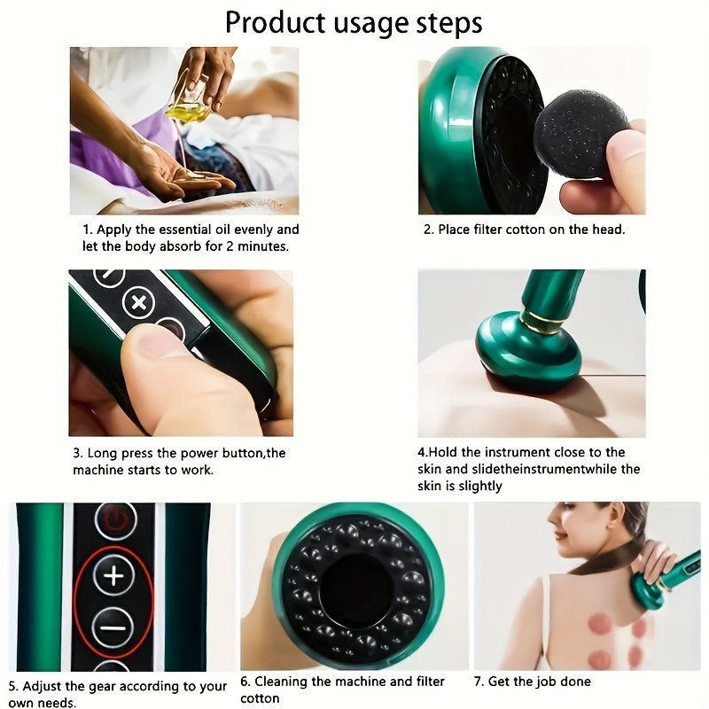USB rechargeable electric Gua Sha massage tool in a compact portable design for soothing muscle relief — view 5