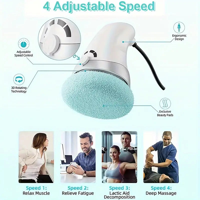 White handheld electric full body sculpting massager for skin tightening and body contouring — view 2