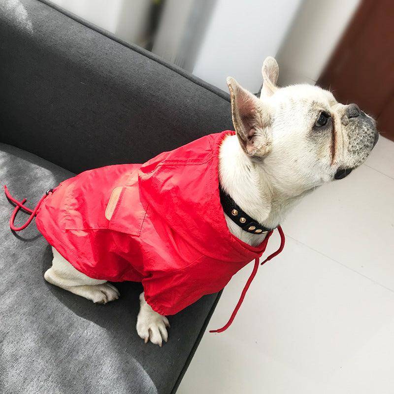 Protective sunscreen dog shirt made of breathable cotton available in black and red for outdoor wear — view 4