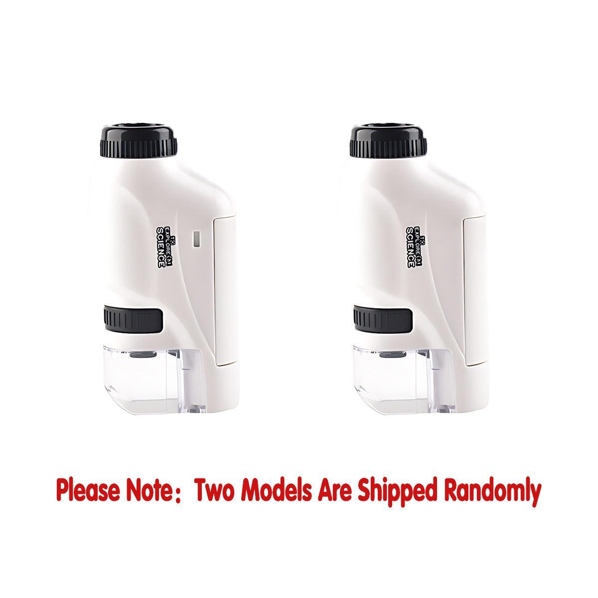 Mini portable pocket microscope in bright colors with LED light and smartphone bracket attachment. — view 4