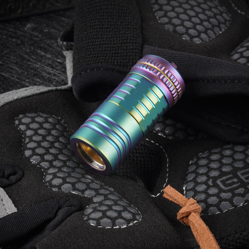 Titanium mini keychain flashlight with super bright CREE LED for outdoor everyday carry — view 2