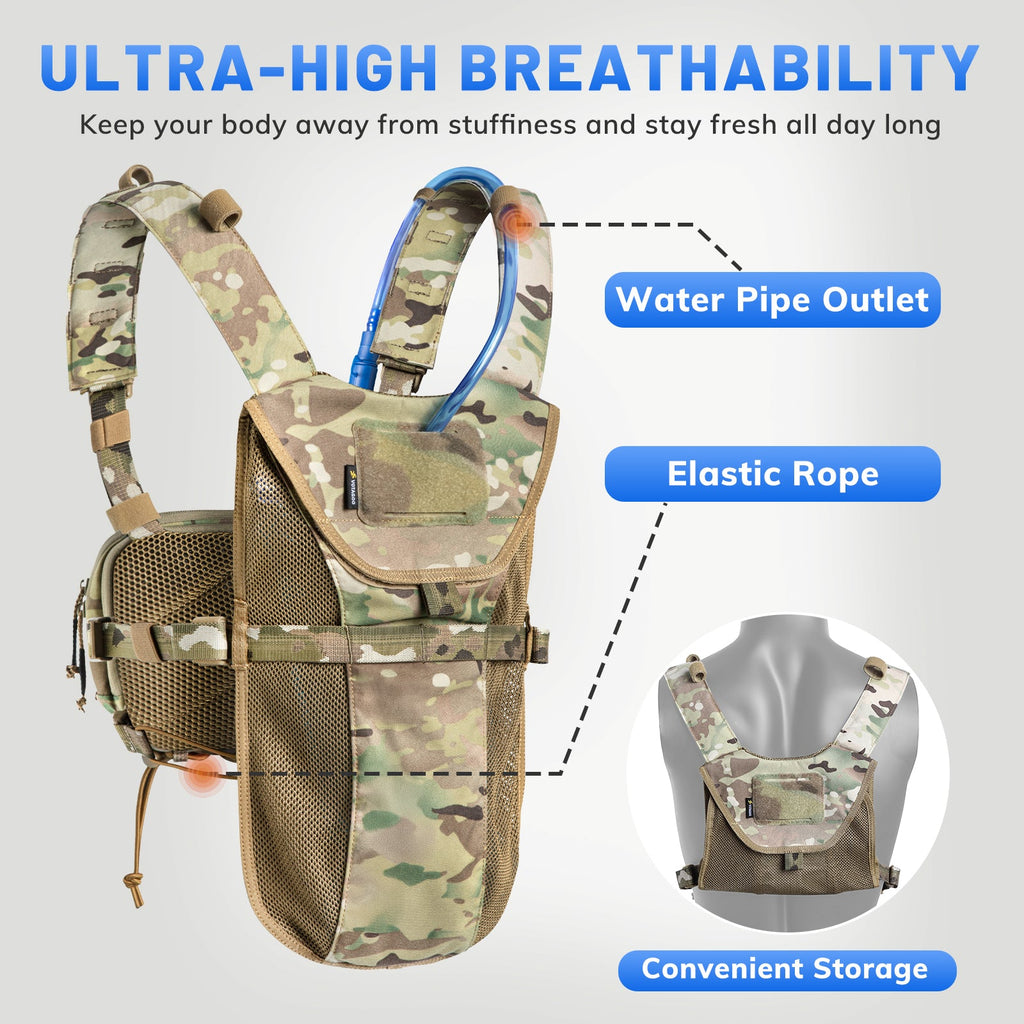 Lightweight running hydration vest with 2L water bladder, adjustable straps, and breathable mesh back panel. — view 5