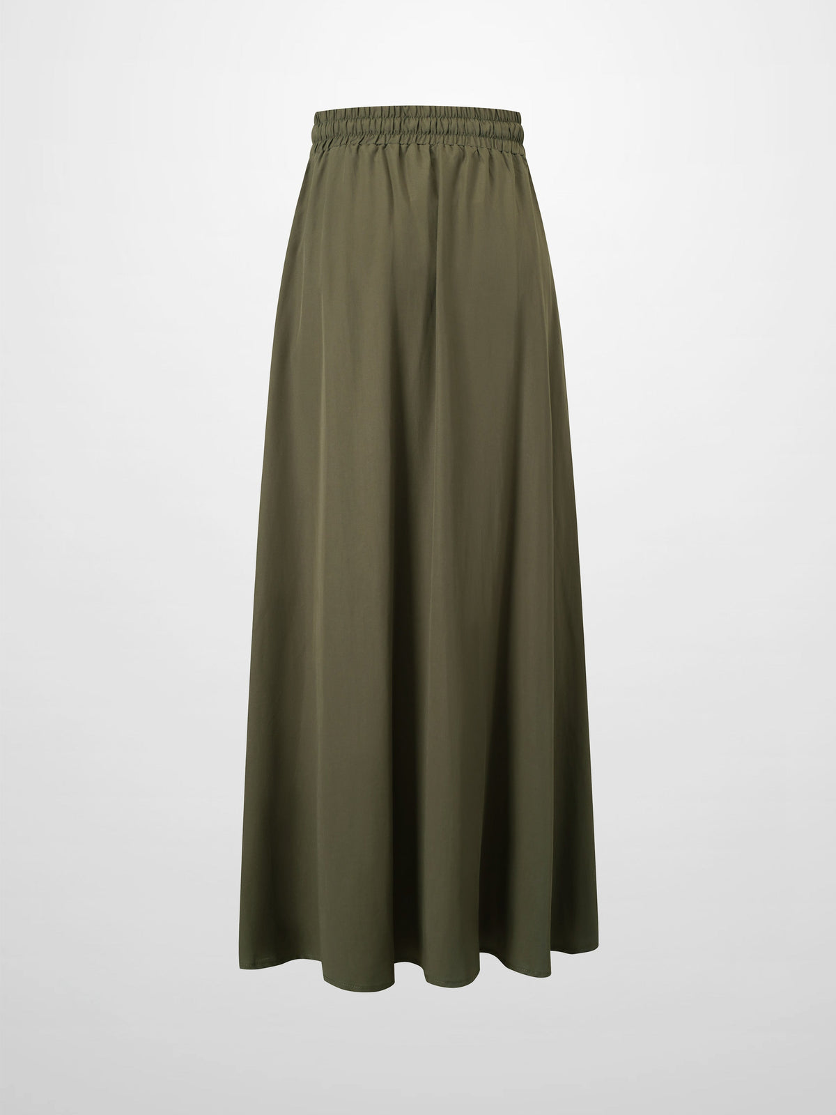 Drawstring Circle Skirt-Olive-2