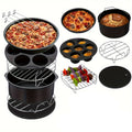 11-piece air fryer accessory kit featuring nonstick cast iron pizza pan and muffin cups