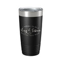 Black 20oz stainless steel travel tumbler laser engraved with rescue dog mom quote and clear lid