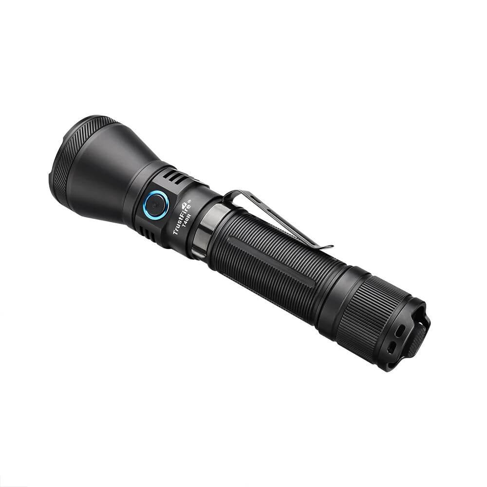 Trustfire T40R black heavy duty tactical flashlight with 1800 lumen long range beam — view 4
