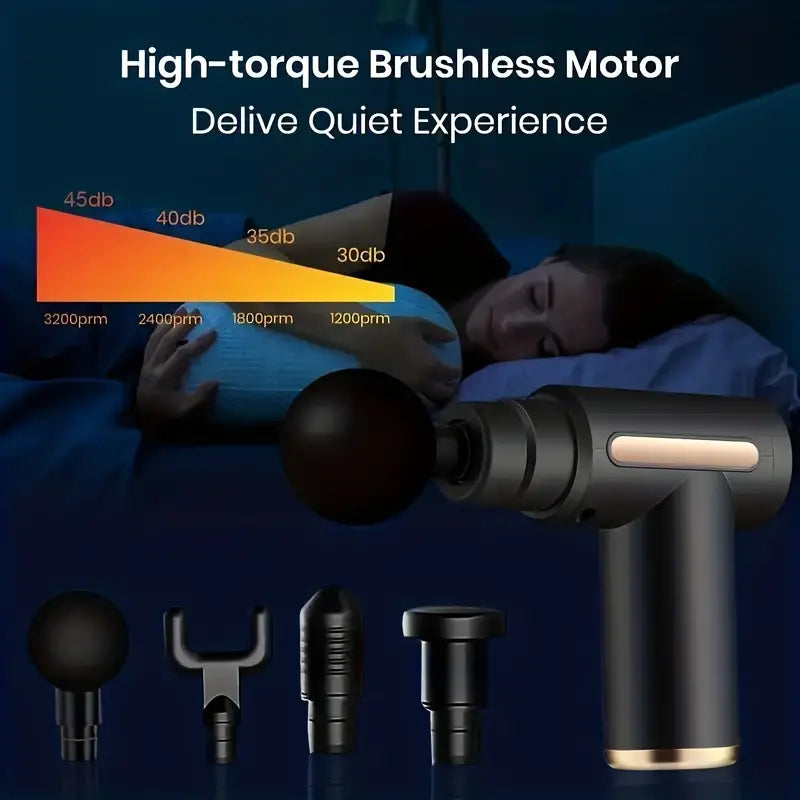 Black ultra-compact rechargeable deep tissue massage gun designed for targeted muscle recovery — view 5