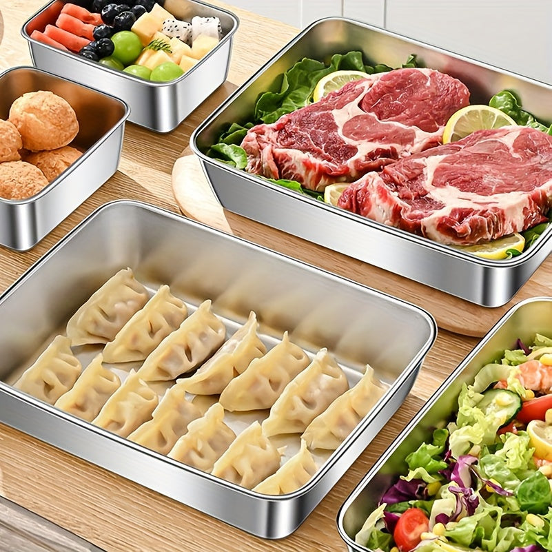 Rectangular stainless steel food storage container with flip top closure for leak-proof meal prep — view 4