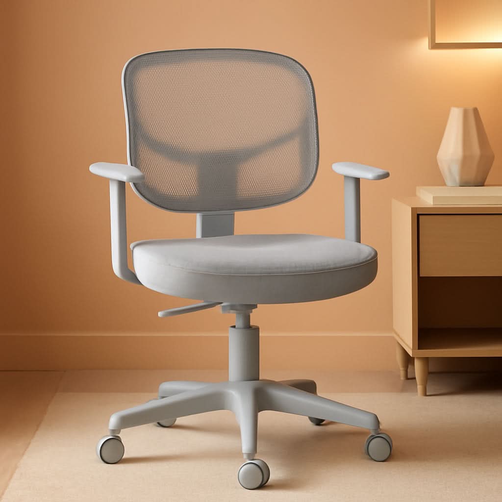 Ergonomic kids swivel desk chair with breathable mesh back and adjustable height
