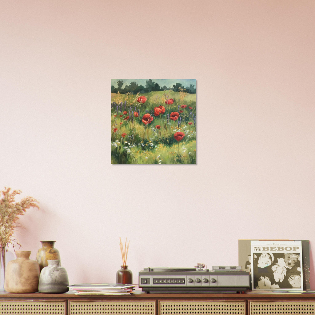 'Field of Red Poppies' I 16x16 Museum-Quality Matte Paper Poster | Original Artwork by American Artist Barbara Cleary-4
