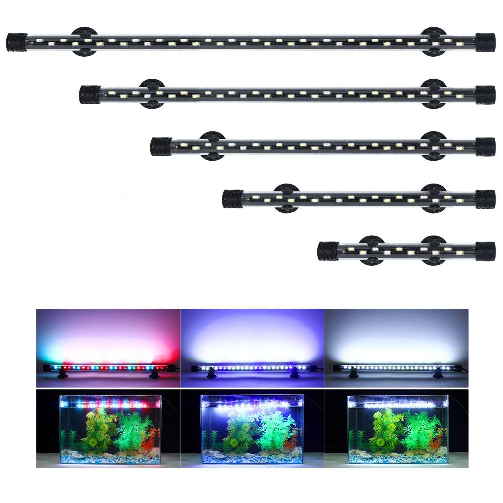 High-brightness LED fish tank light illuminating an aquarium with vibrant colors and adjustable modern lighting