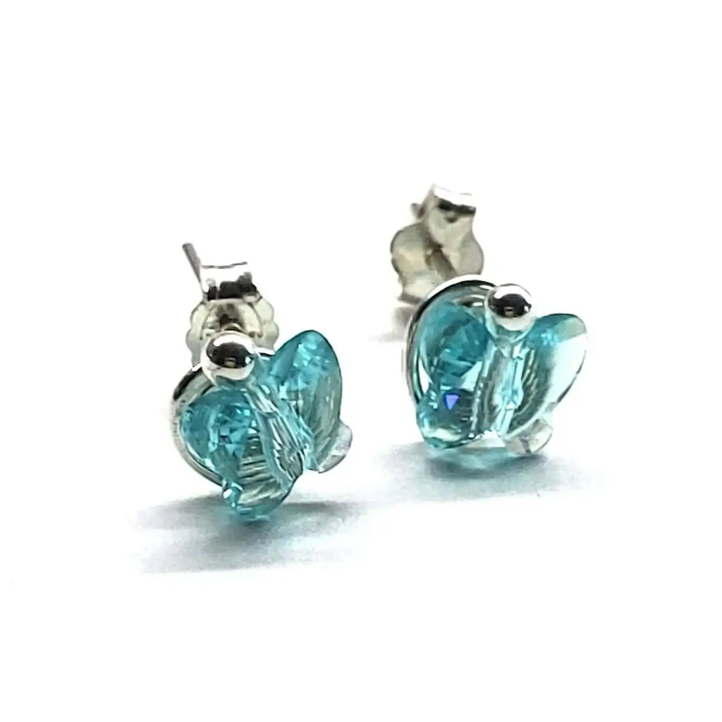 Handmade 5mm Spiral Butterfly Earring Studs-0