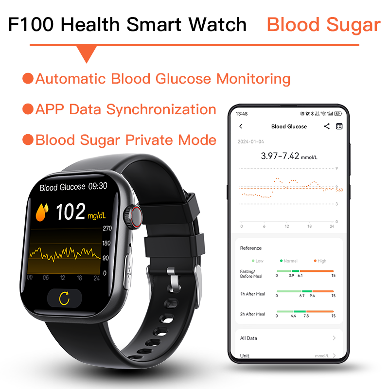 Wautton ECG smart watch with digital display showing blood pressure and heart rate metrics — view 5
