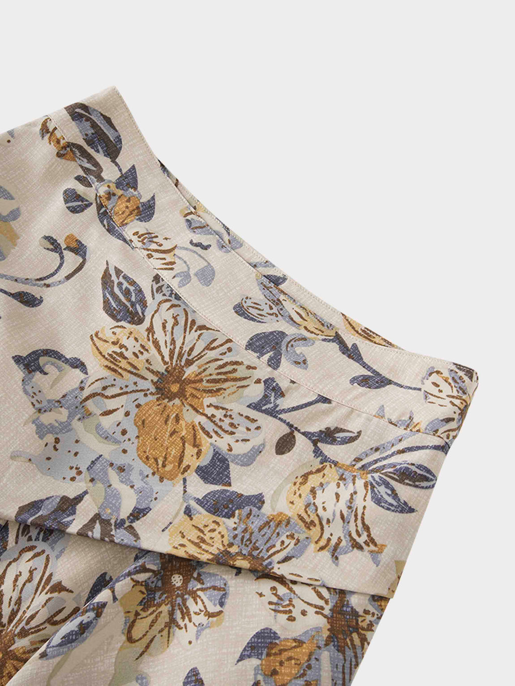 Gathered Overlay Skirt-Oatmeal Floral-3