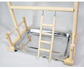 Solid wood parrot playground playstand with swing, climbing ladder, and double-layer food box