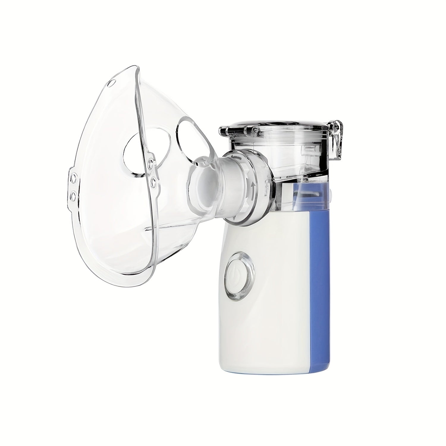 Portable facial steamer and humidifier in blue, featuring compact design and USB charging capability.