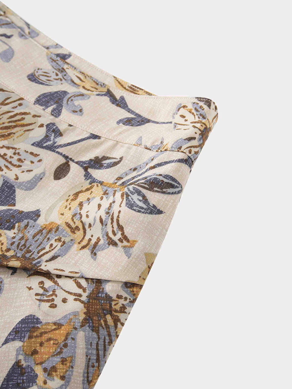Gathered Overlay Skirt-Oatmeal Floral-4