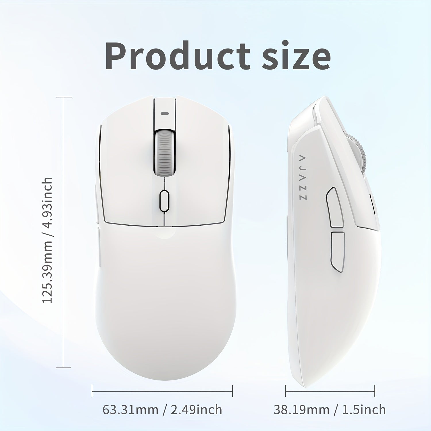 NNETM ultra-lightweight 66g wireless gaming mouse with ergonomic design and adjustable DPI buttons — view 2