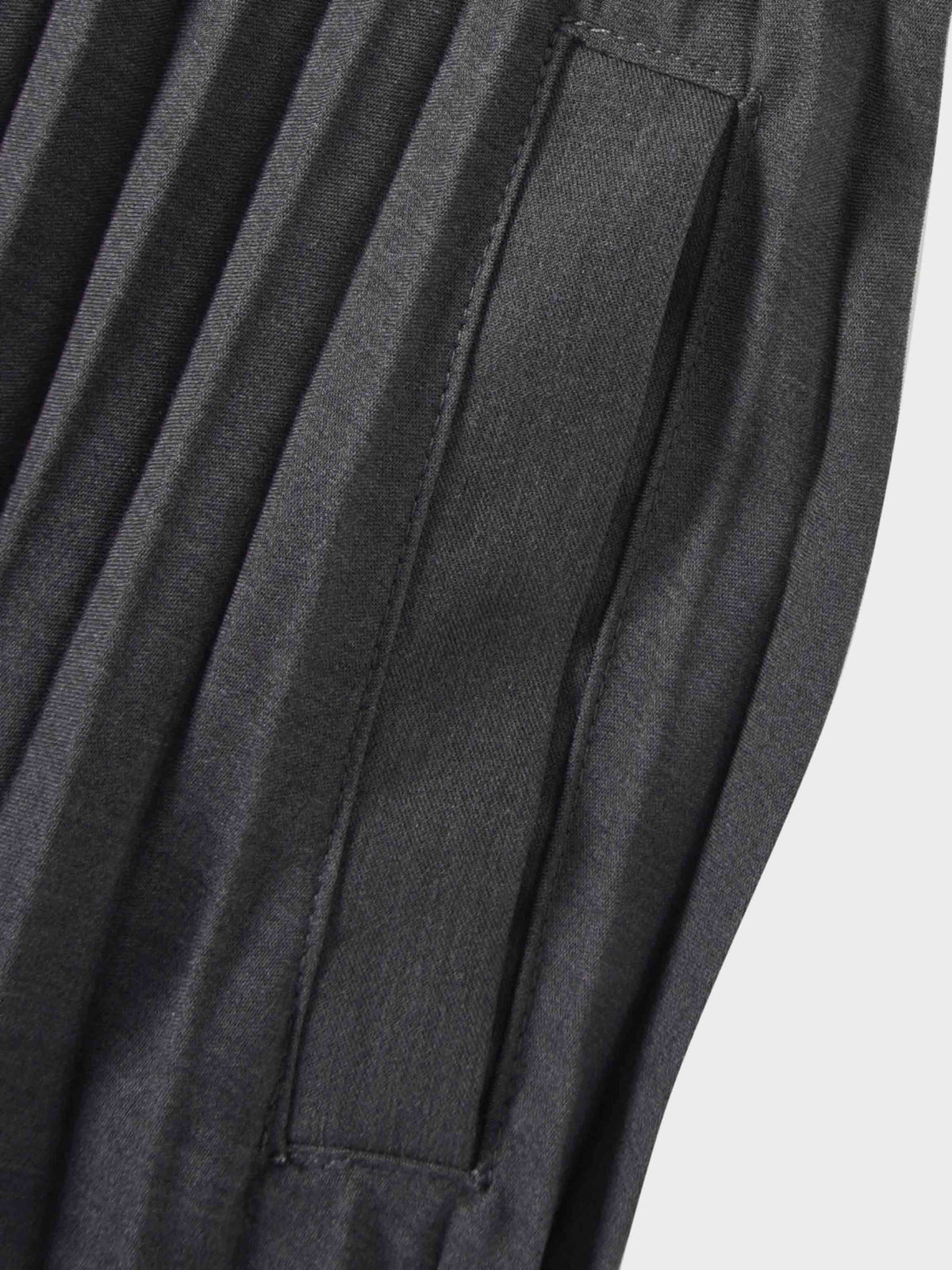 Elastic Waist Micro Pleat Skirt-Denim Black-4