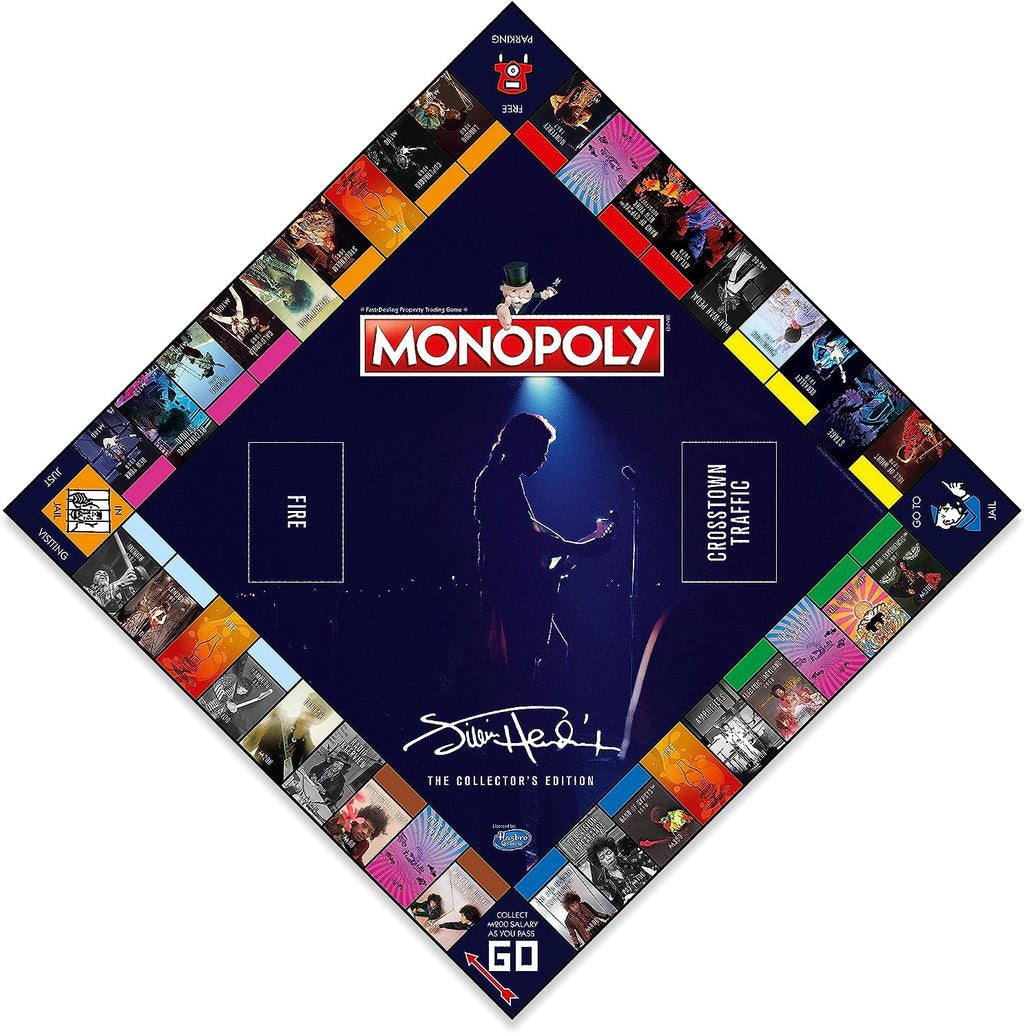 Monopoly Jimi Hendrix edition board game with custom metal tokens, game board, and themed money — view 3