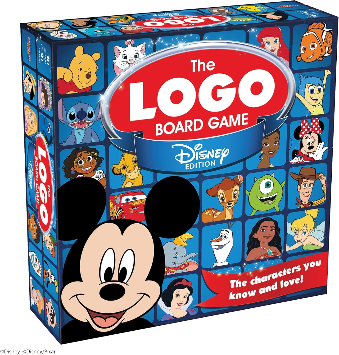 LOGO Disney Board Game box and playing board with colourful trivia cards and character pieces