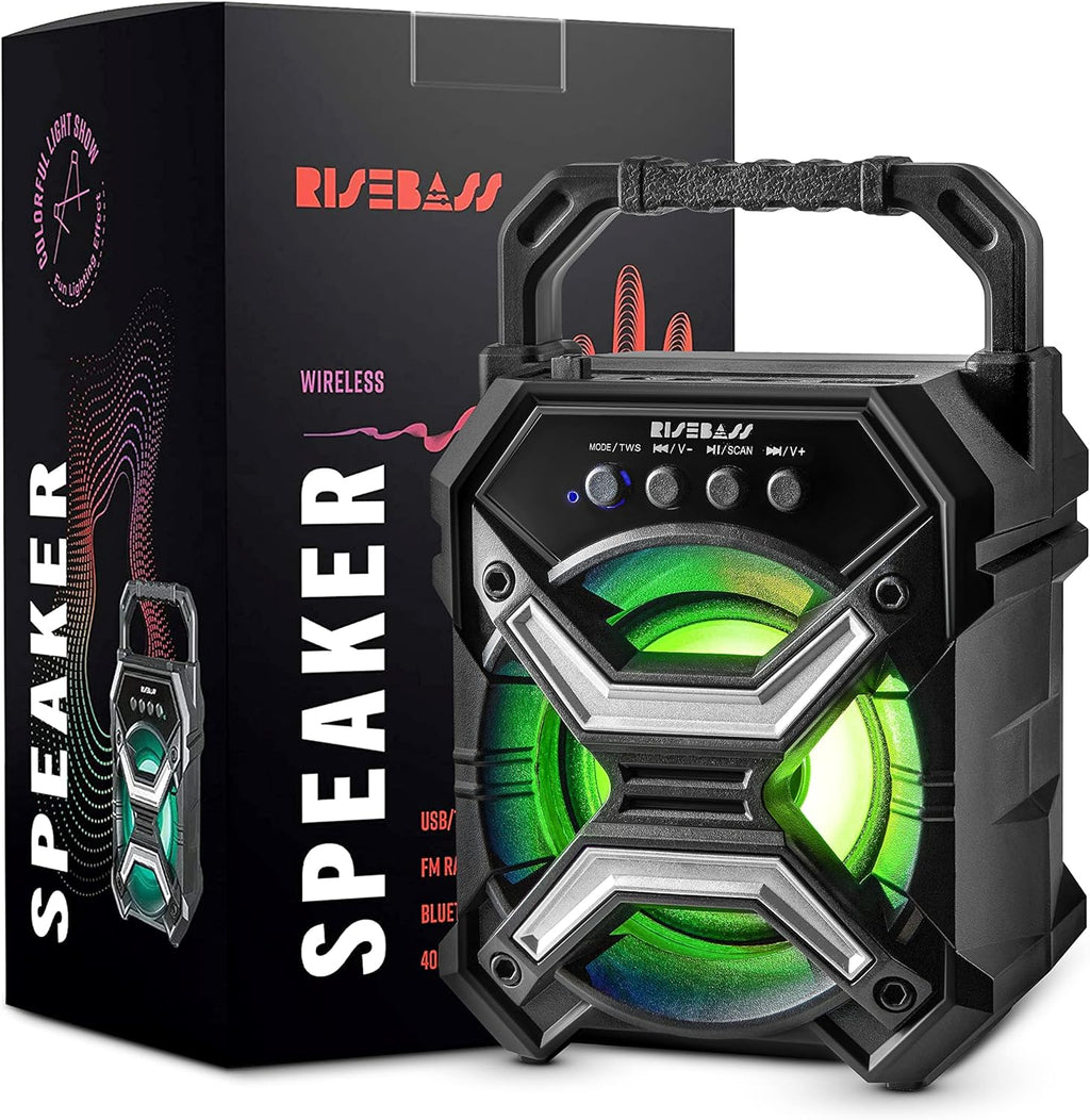 7-inch portable wireless Bluetooth speaker with vibrant LED lights and compact casing — view 5