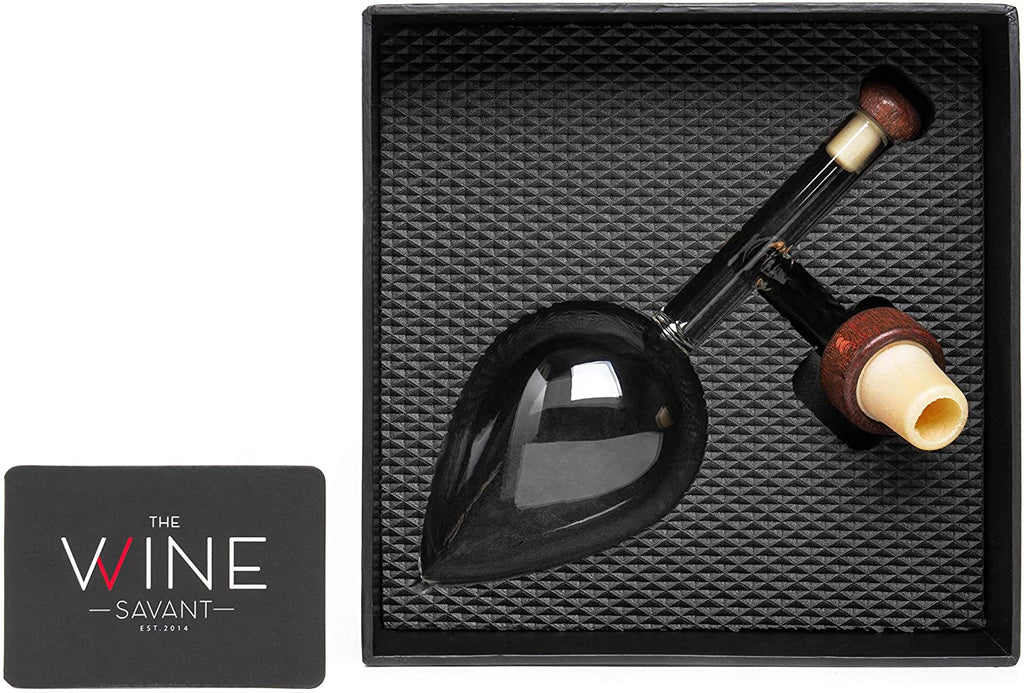 Clear hand-blown glass Italian in-bottle wine aerator and decanter for red and white wine — view 4