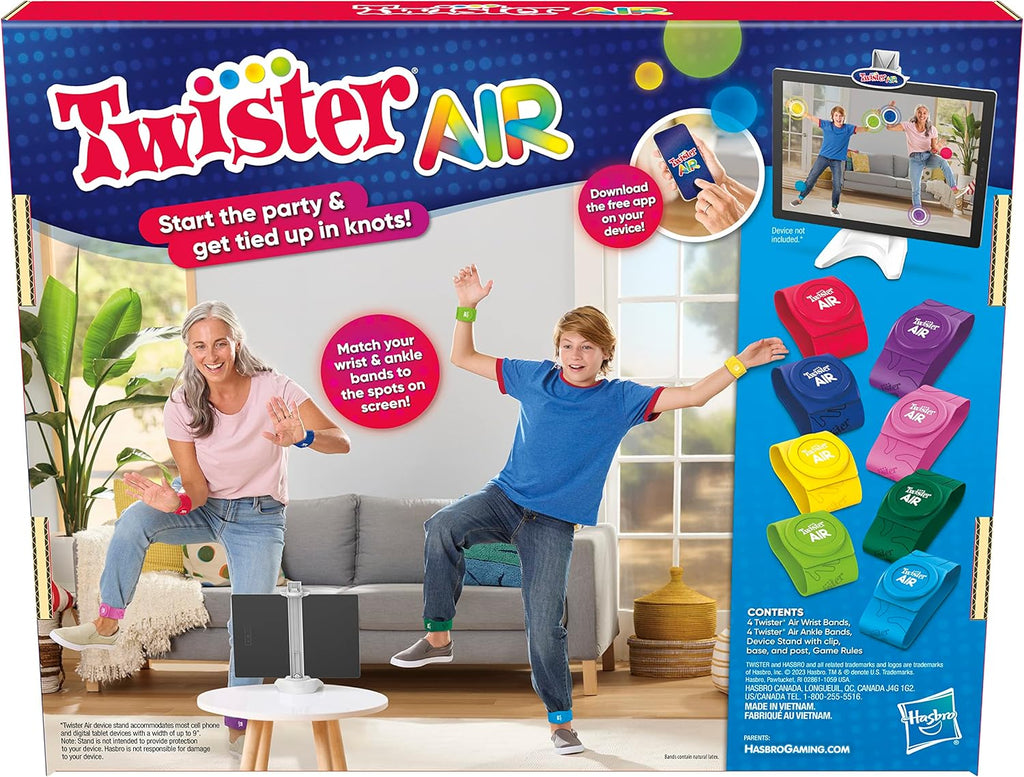Twister Air party game with colourful wrist and ankle bands for augmented reality app play — view 2