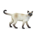 Siamese cat toy figurine with cream and dark brown pointed coat and blue eyes