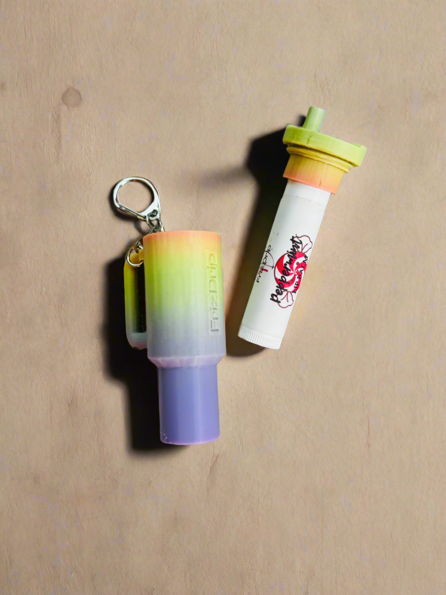 Tumbler Style Lip Balm Holder Keychain – Portable Lip Balm Case, Colorful Clip-On Holder for Keys, Purse & Backpack-17