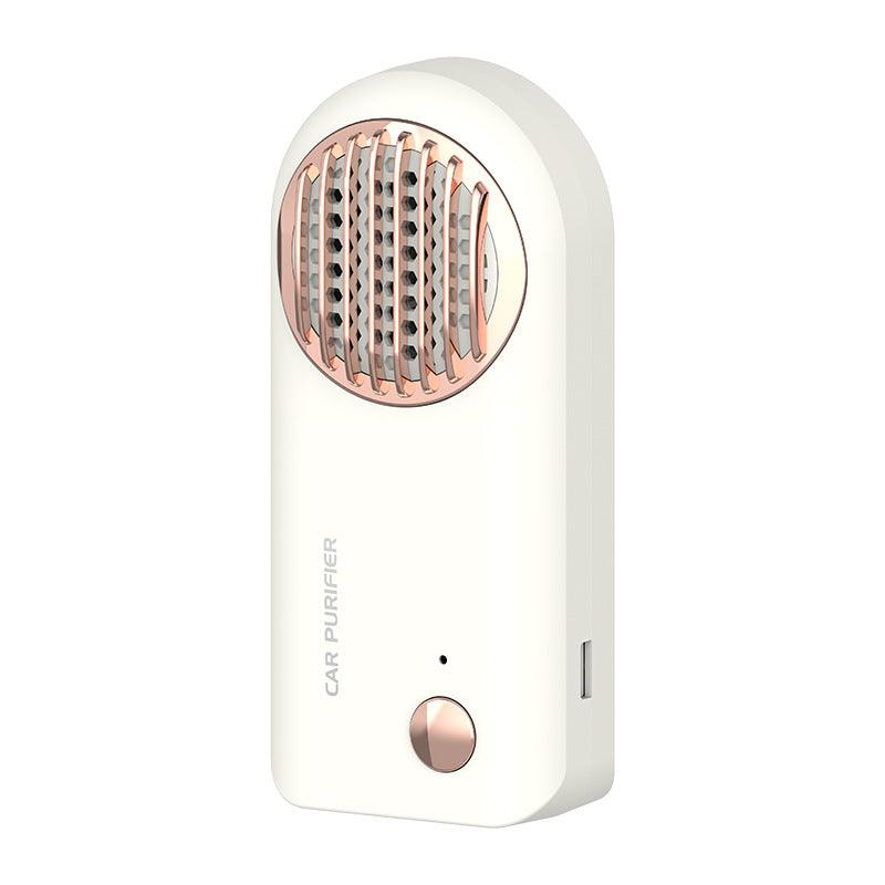 Compact portable ozone car air purifier in modern minimalist lightweight plastic housing — view 2