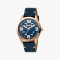 Just Cavalli Men's Blue Leather Watch, Rose Gold Case | Jc1g108l0025-0