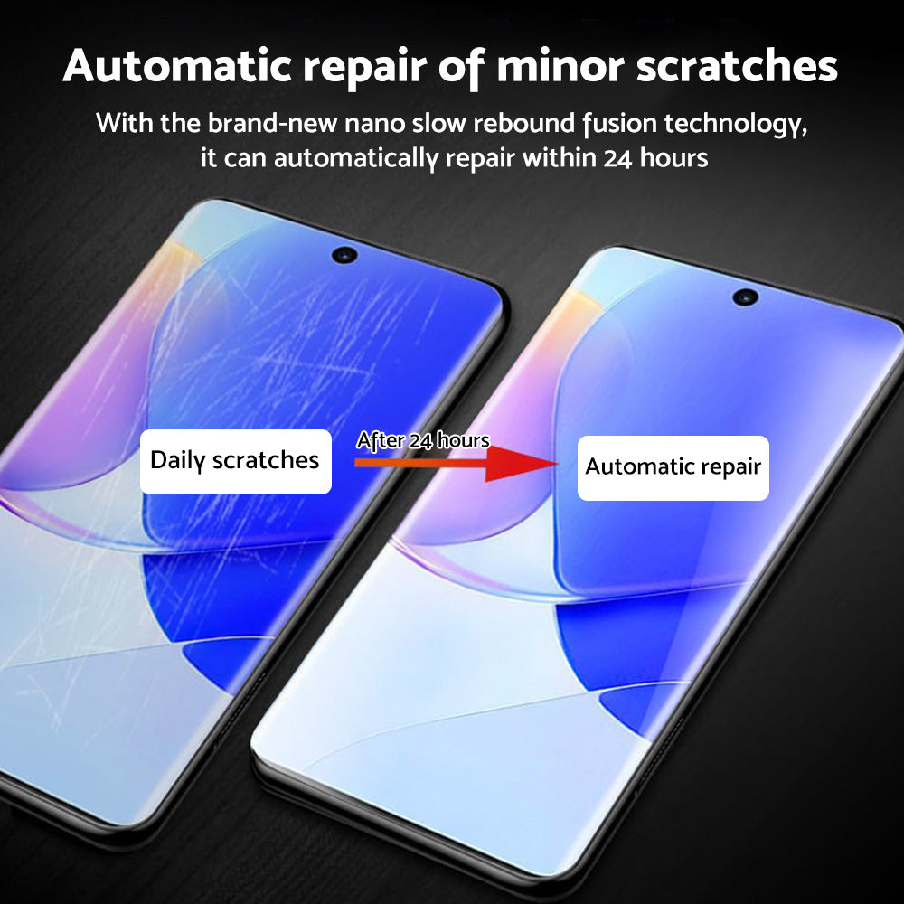 Two clear hydrogel screen protectors for Samsung Galaxy S22 smartphones showing transparent flexible material — view 5